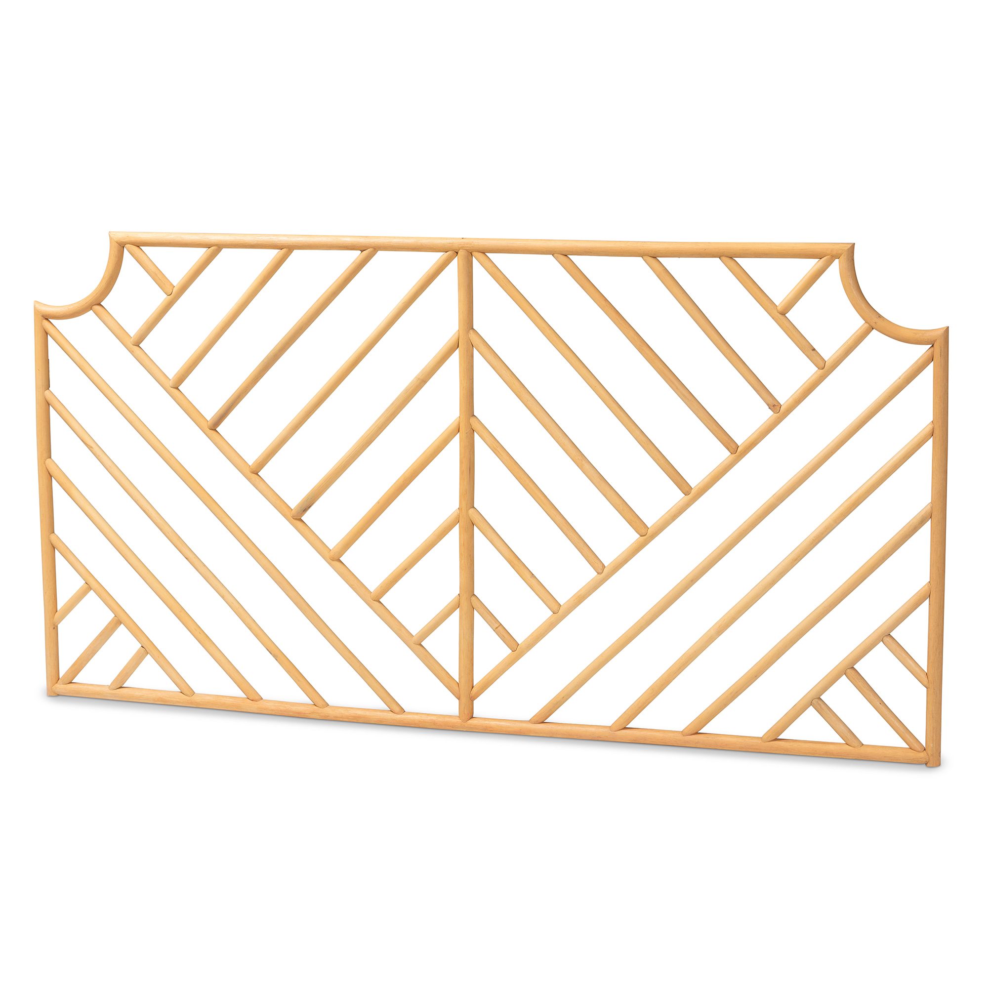 Brown Rattan Queen Headboard - Wall Mount