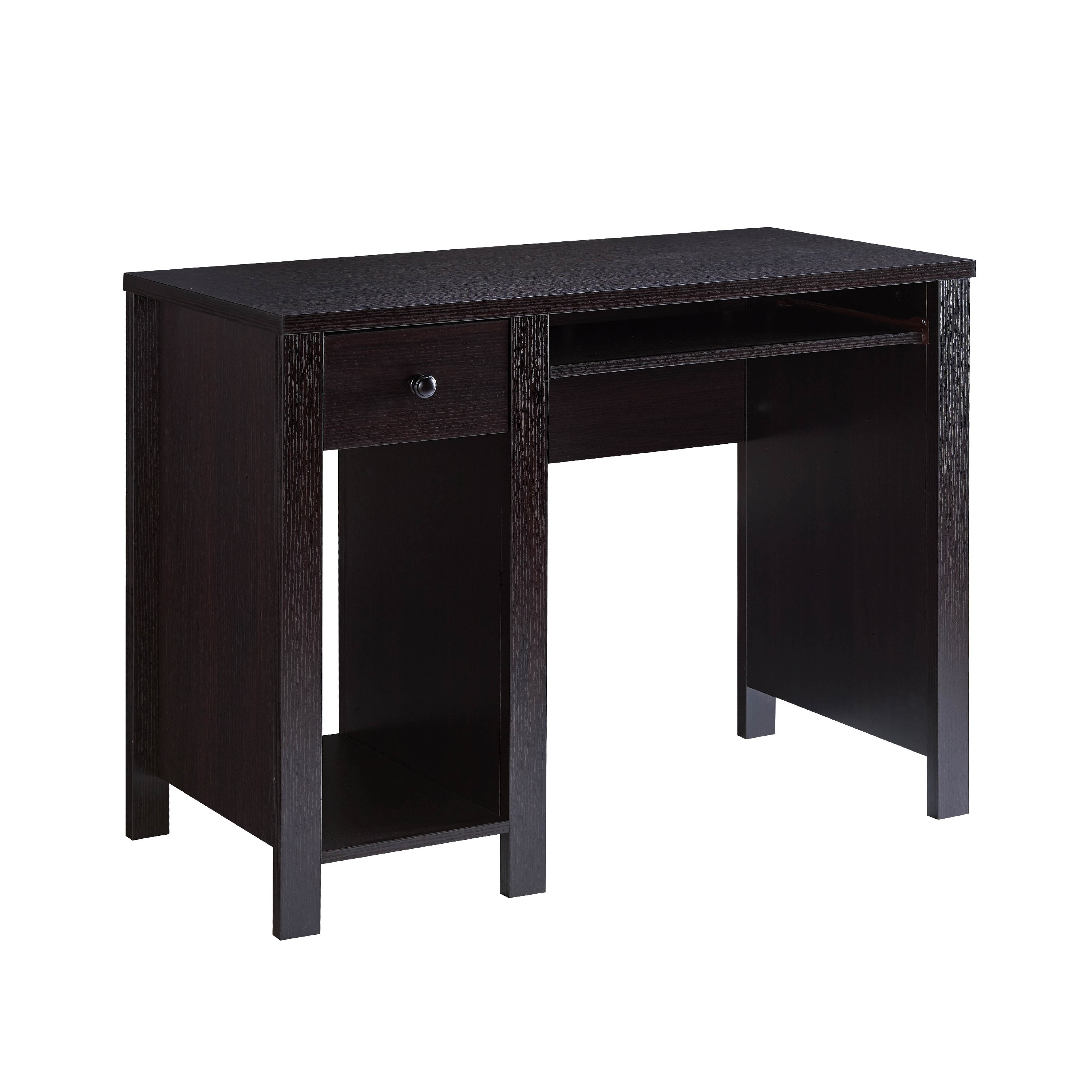 Black Computer Desk with Keyboard Drawer - 39 Inch