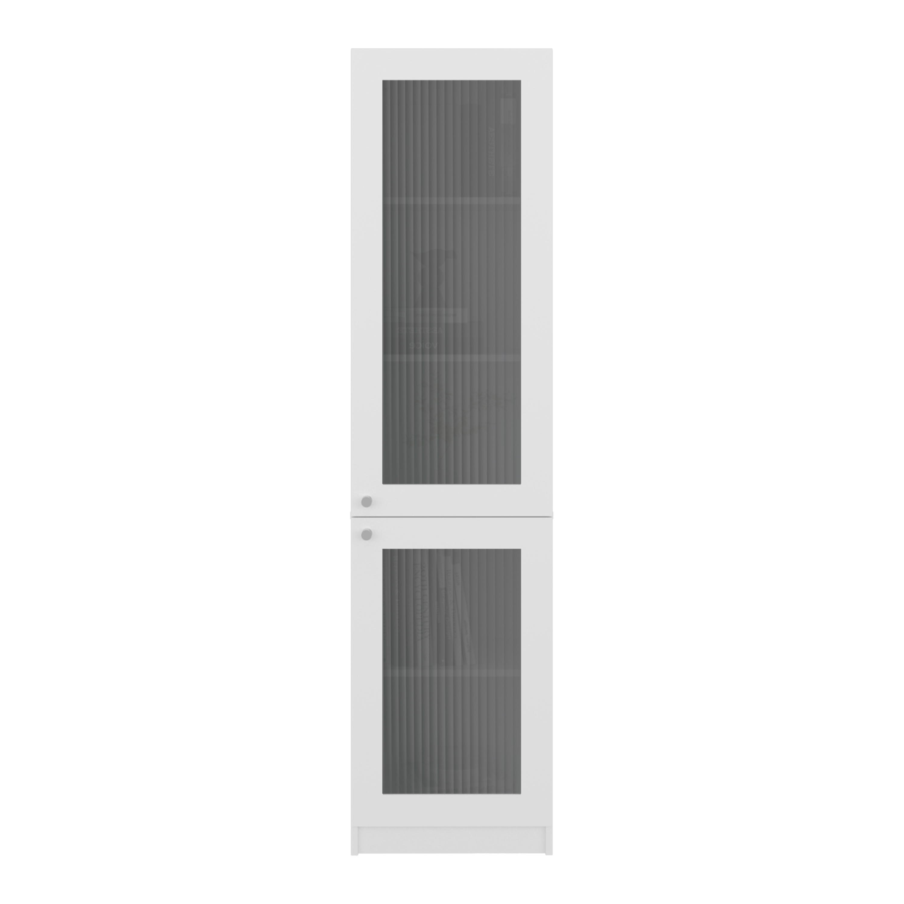 White Freestanding Glass Door Cabinet - 71" Tall