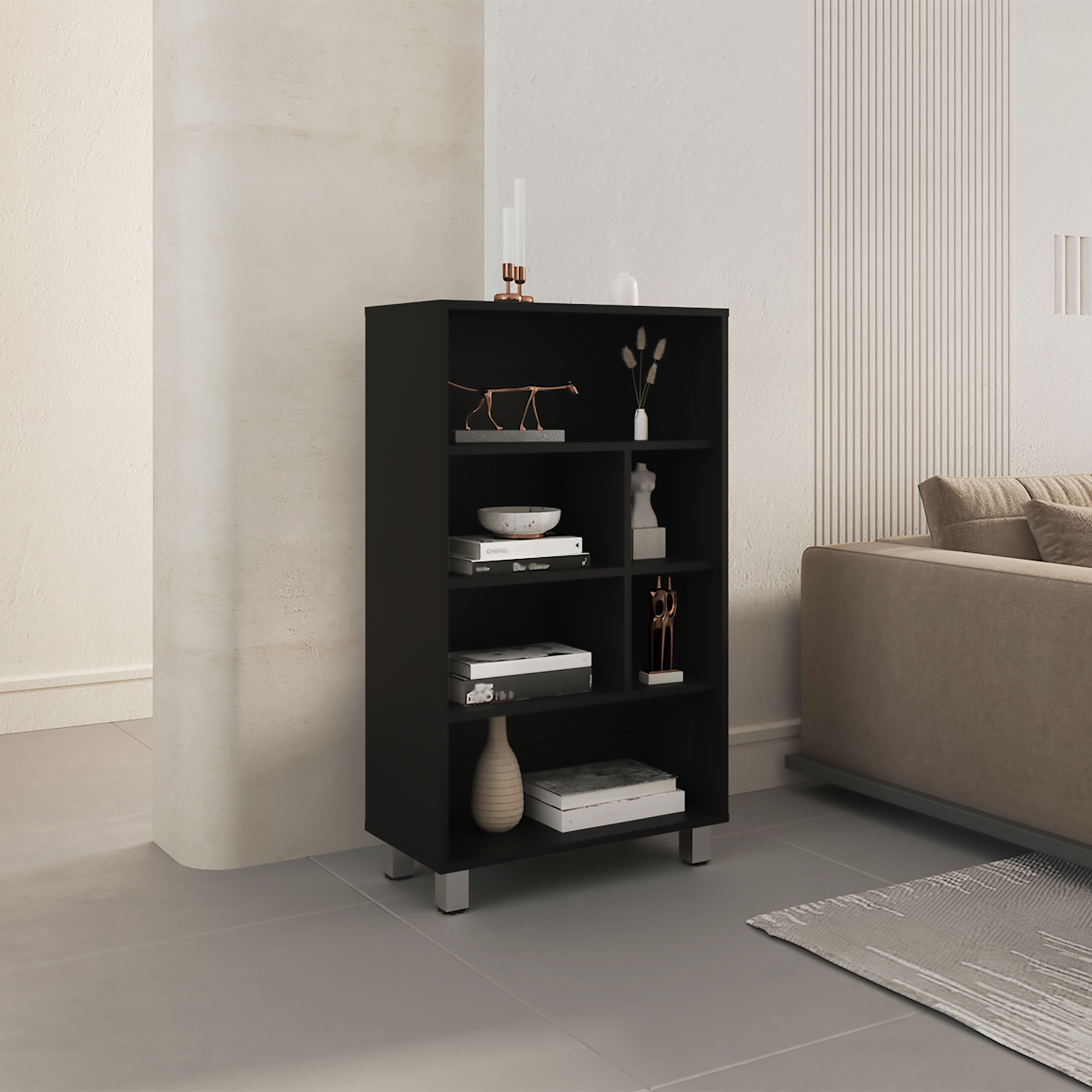 Black Modern File Cabinet - 40" Tall Storage