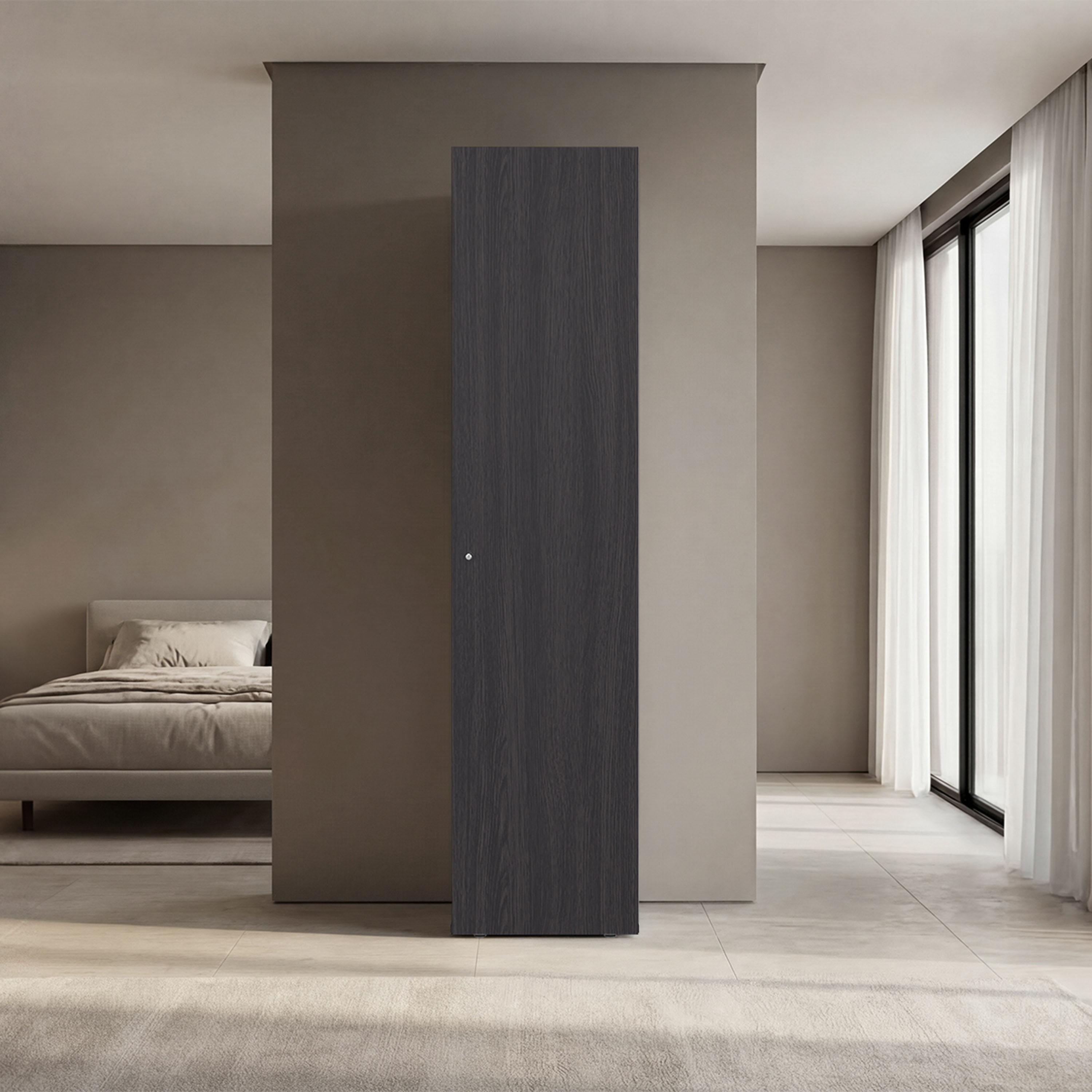 Dark Walnut Linen Storage Cabinet - 3 Shelves