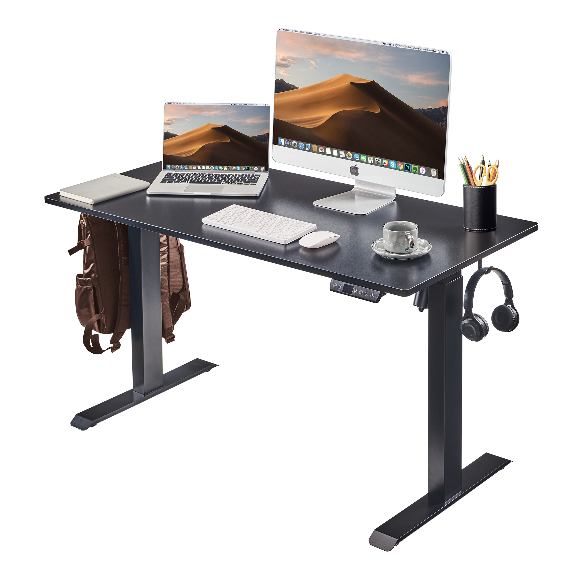 Antique Black Adjustable Standing Desk - 48x24 Inches