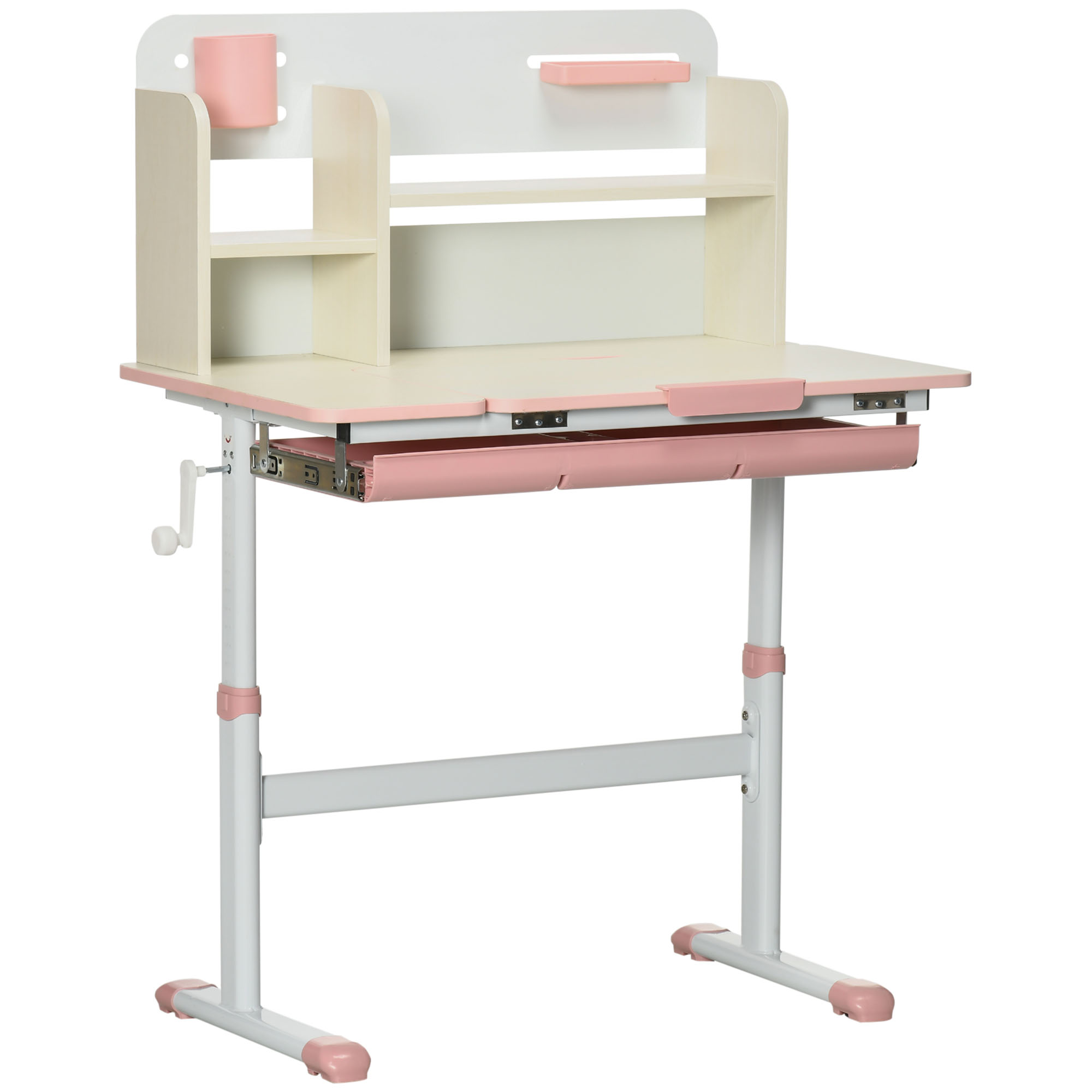 Pink Kids Study Desk - Height Adjustable Table