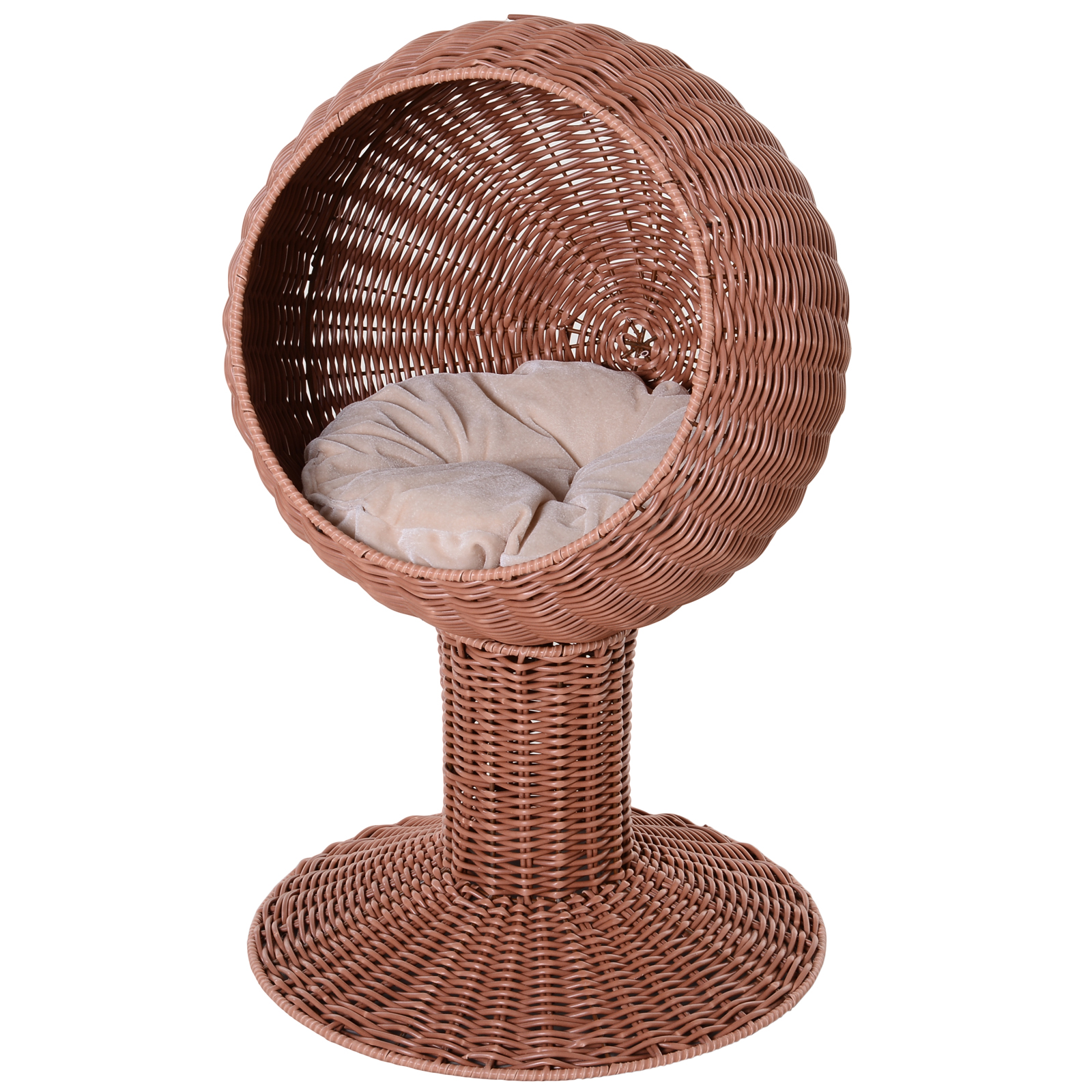 Rattan Elevated Cat Bed - Brown for Pet Areas