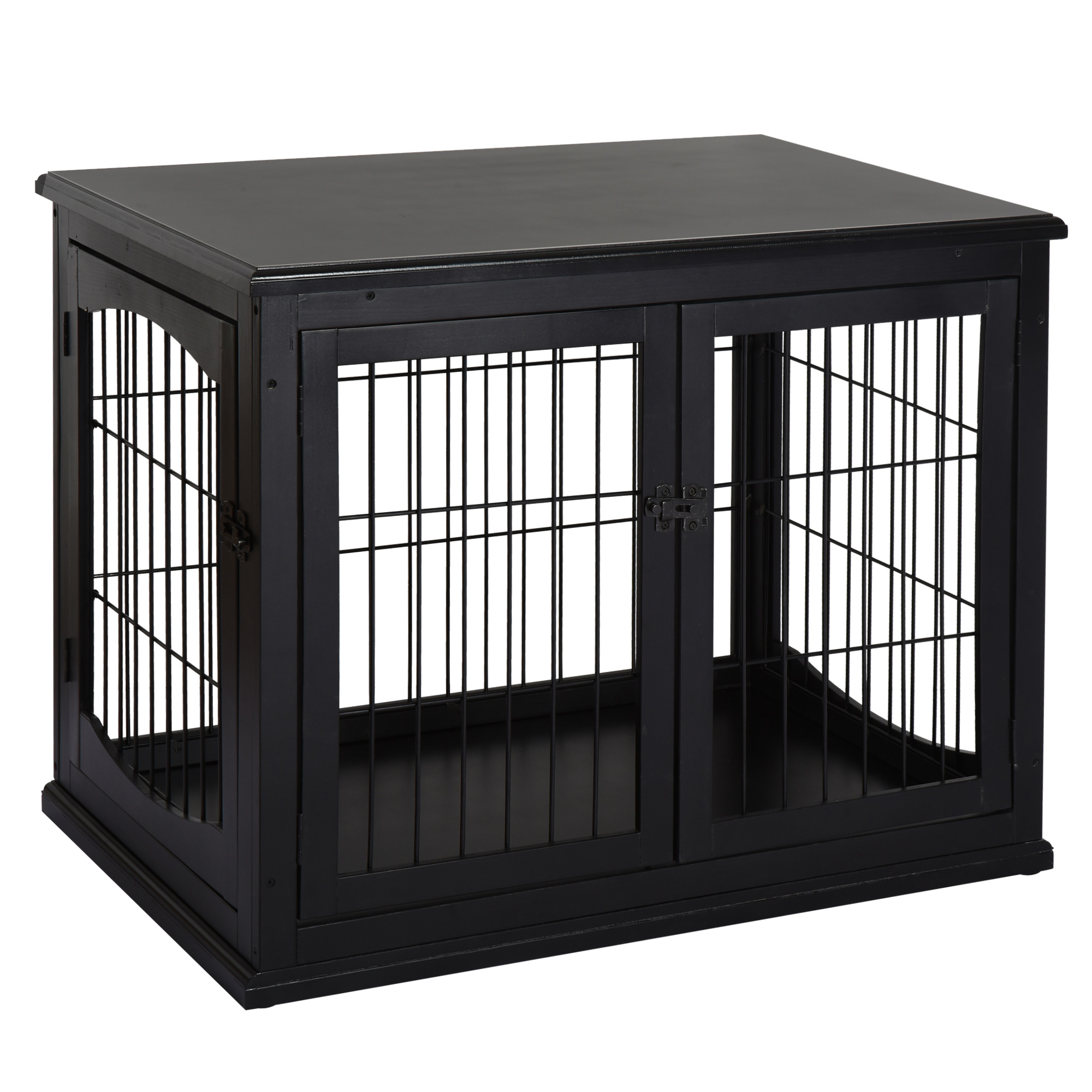 Small Dog Crate End Table - Black MDF