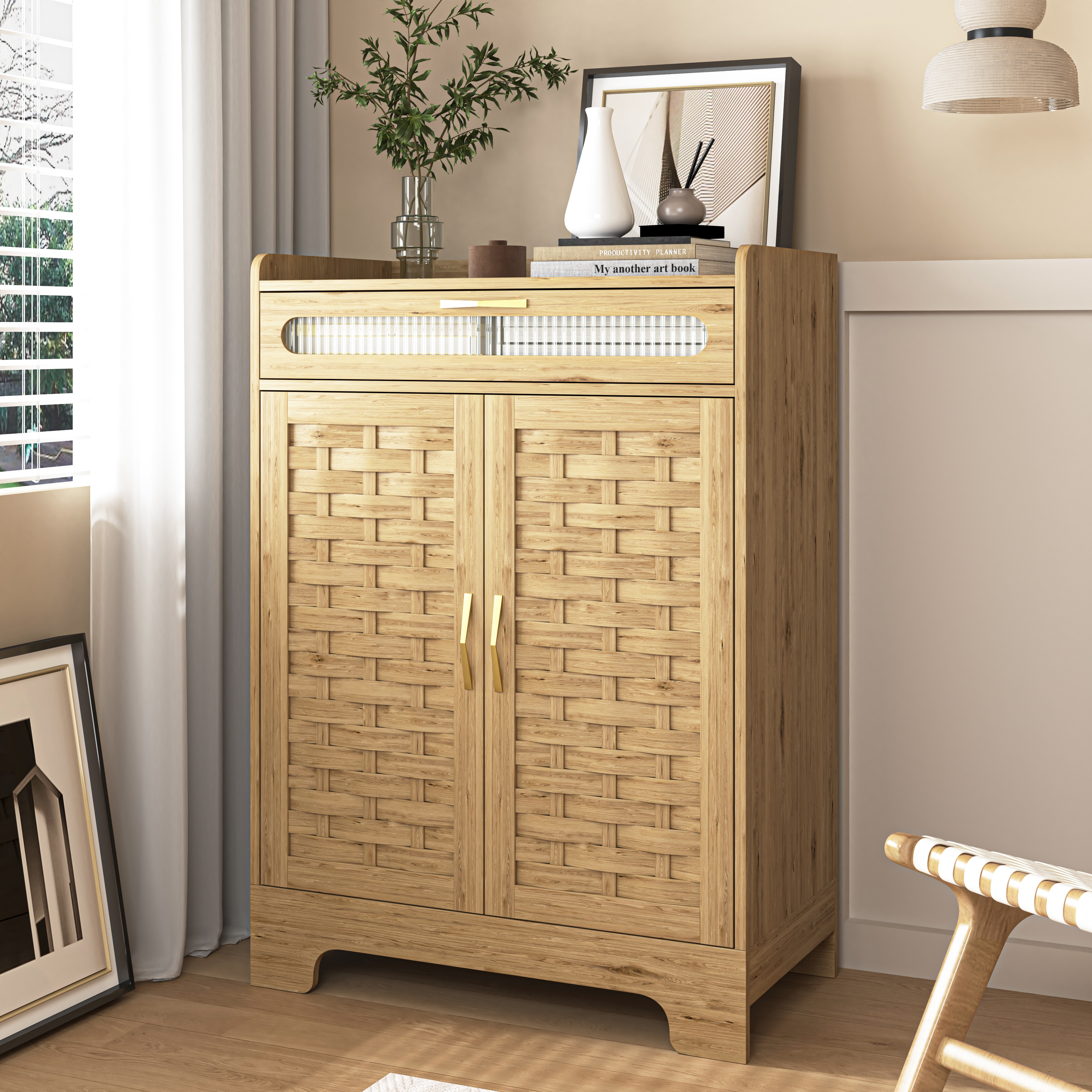 Farmhouse Buffet Cabinet with Drawer & Shelf - Kitchen Storage