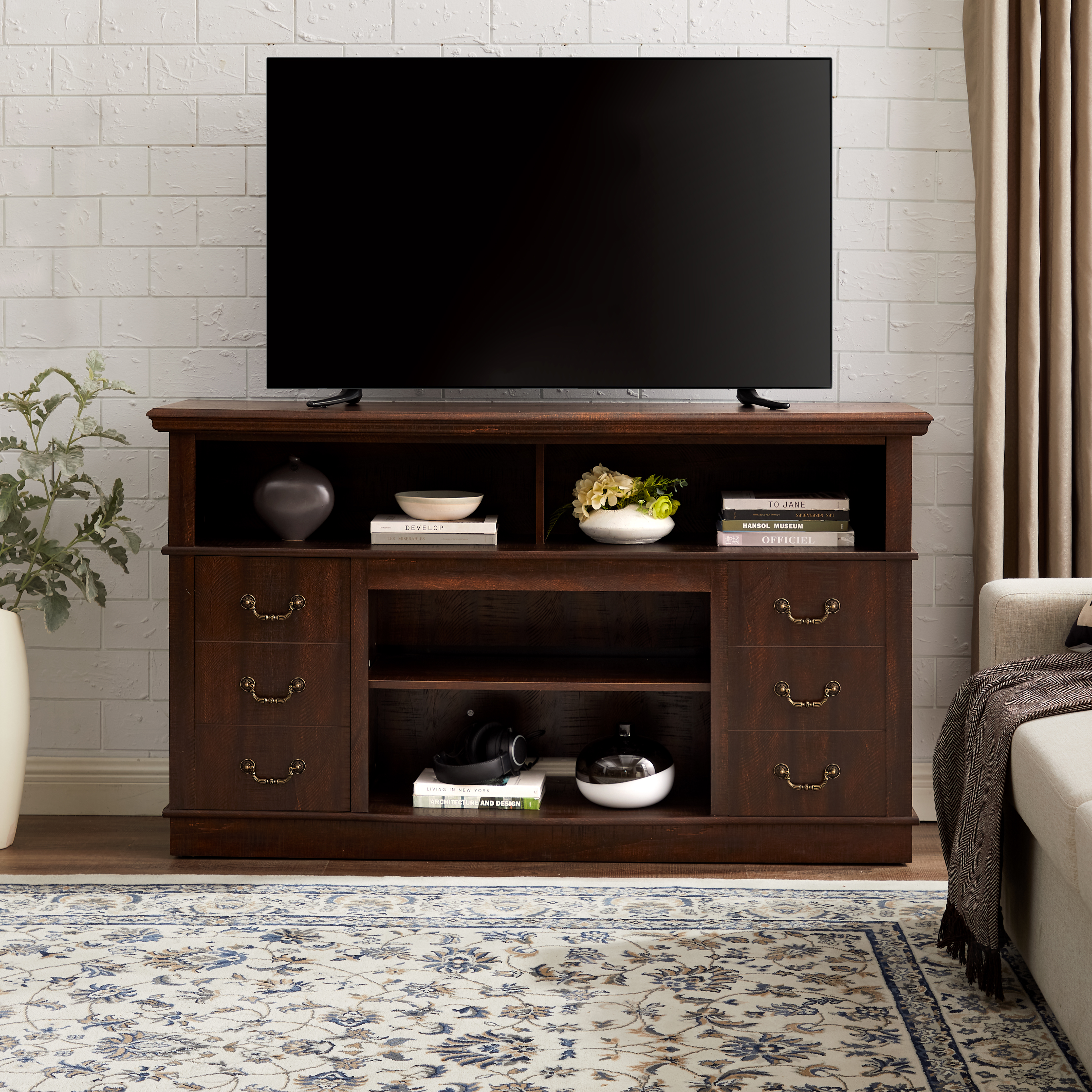 Espresso TV Stand with Storage - 60" TV Console