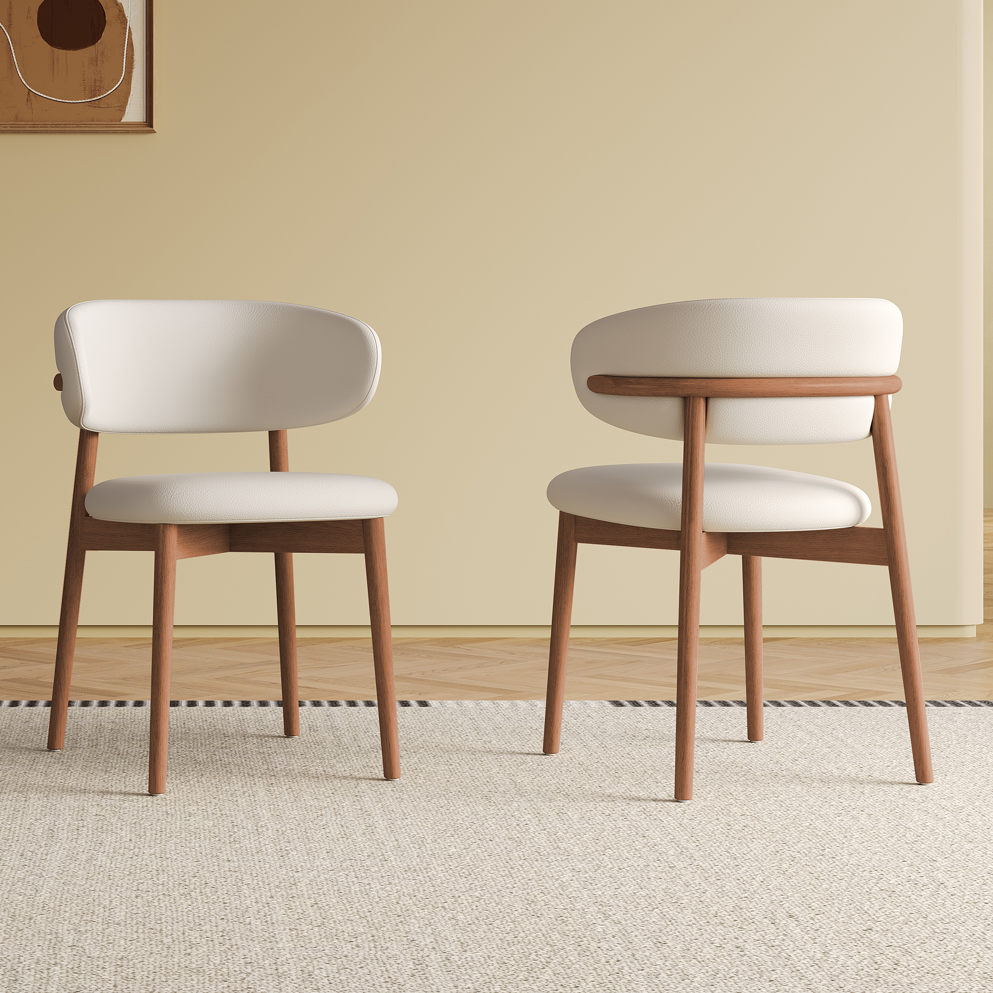 Walnut Mid-Century Dining Chairs - Set of 2