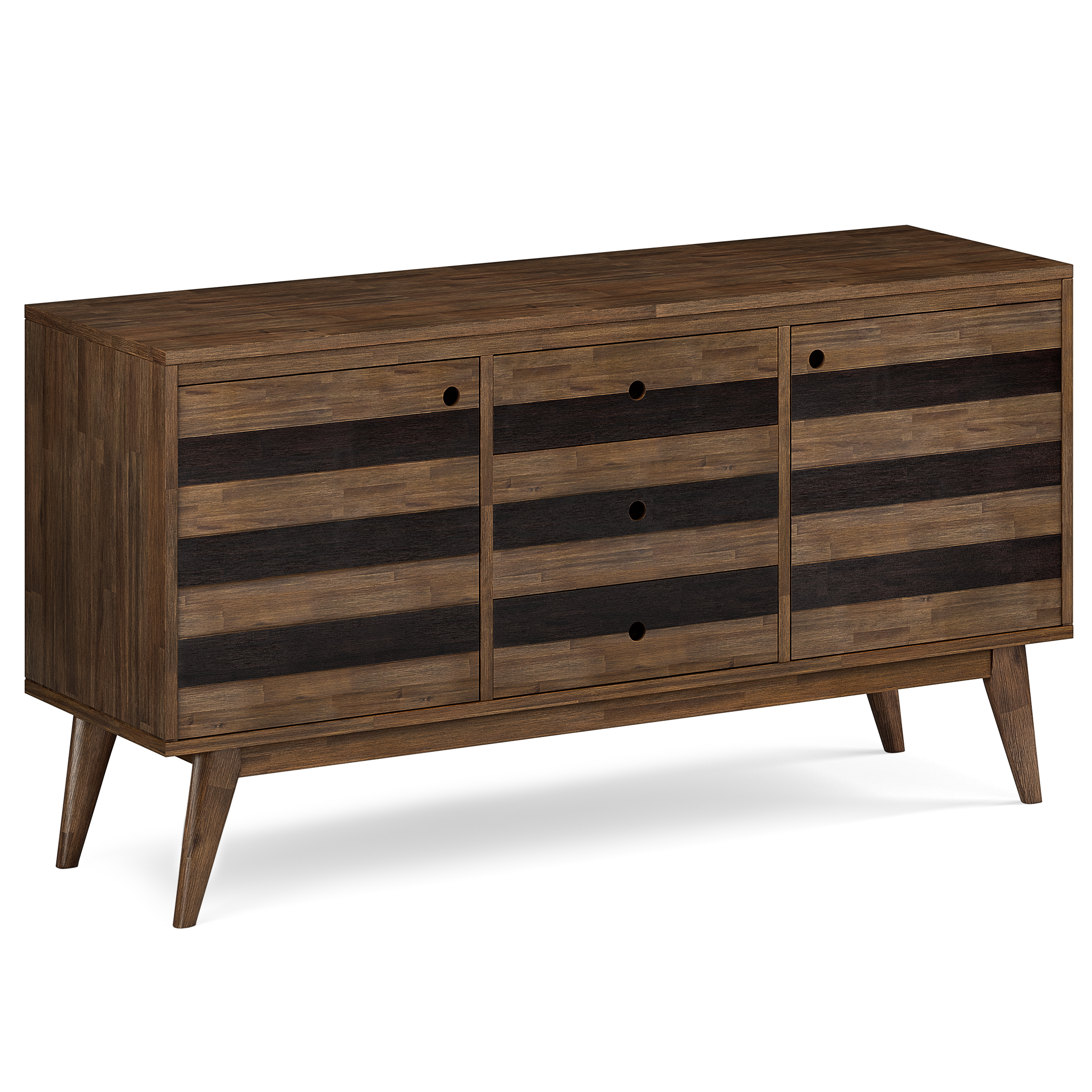 Dark Brown Acacia Wood Sideboard Buffet - 60"