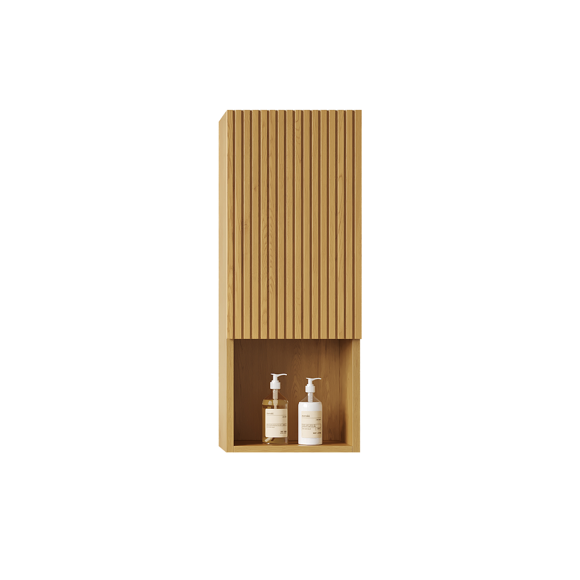 Golden Oak Plywood Bathroom Storage Cabinet with Classic Design