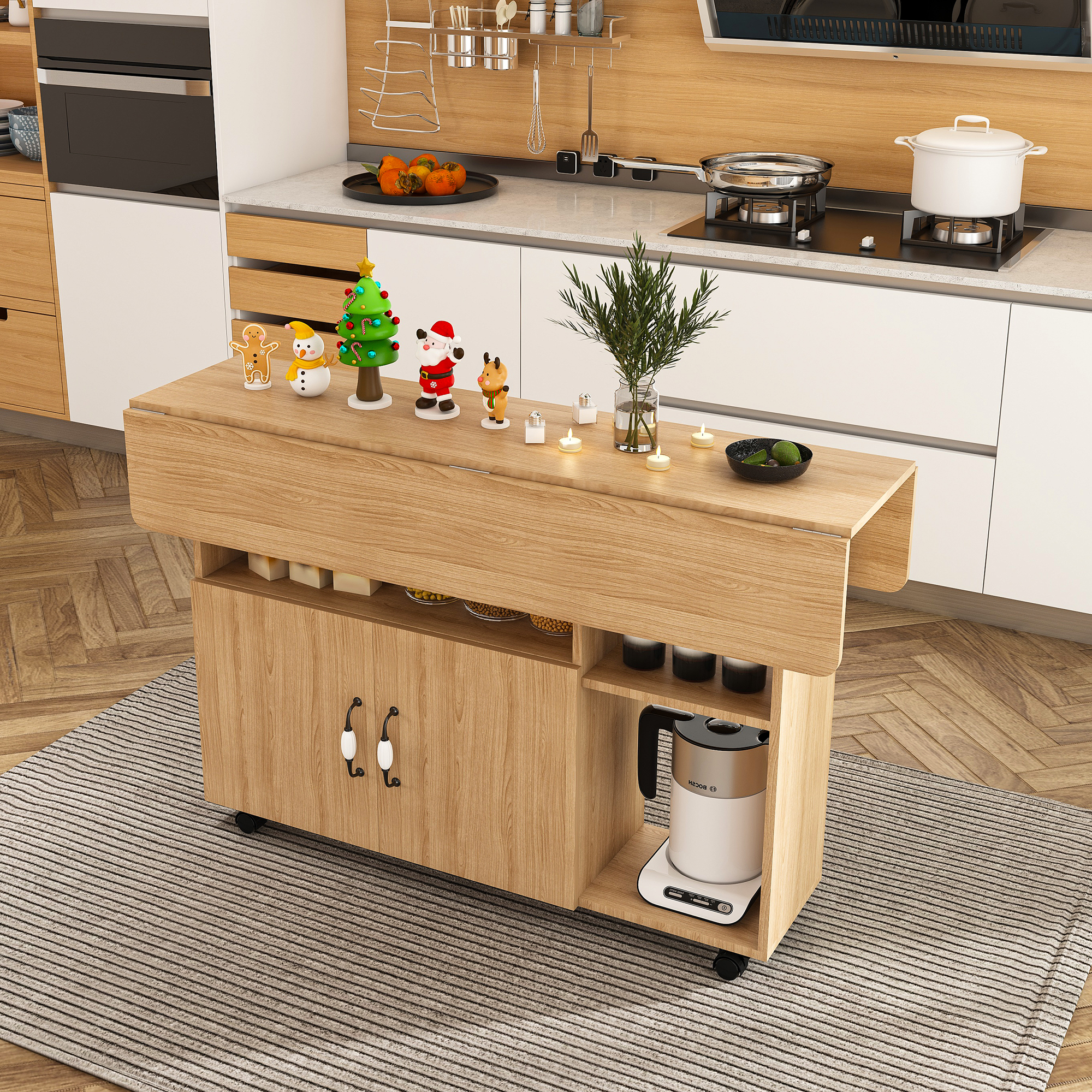 47 Inch Folding Dining Table - Ancient Oak MDF
