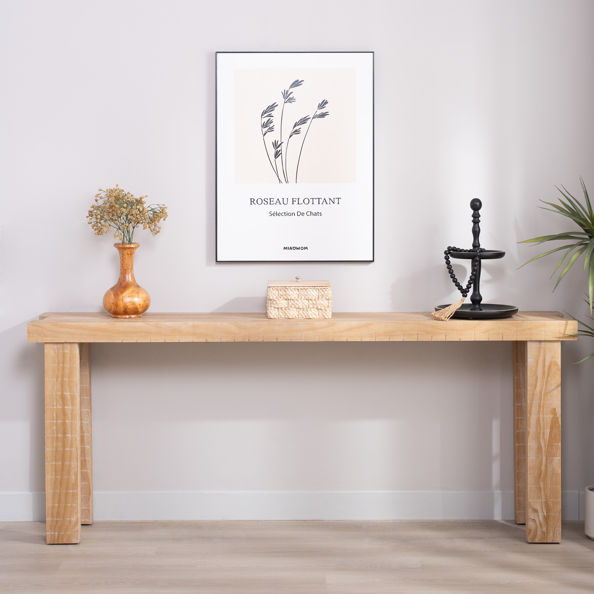 77" Multi-Functional Entryway Table - Engineered Wood