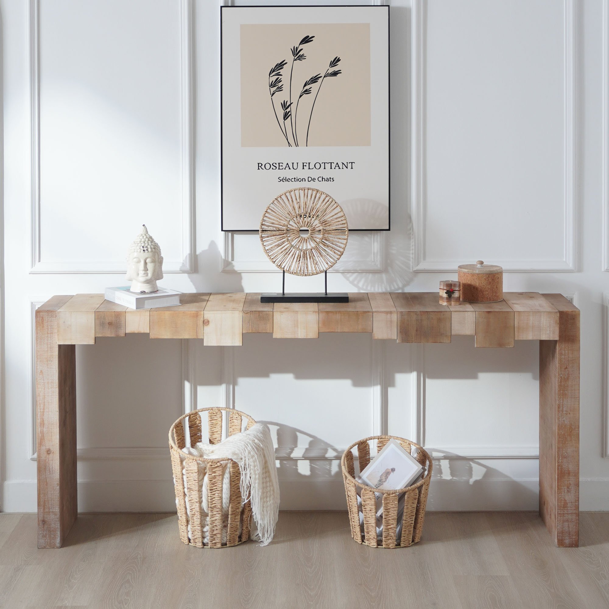Multicolor Rustic Console Table - 71" Entryway Table