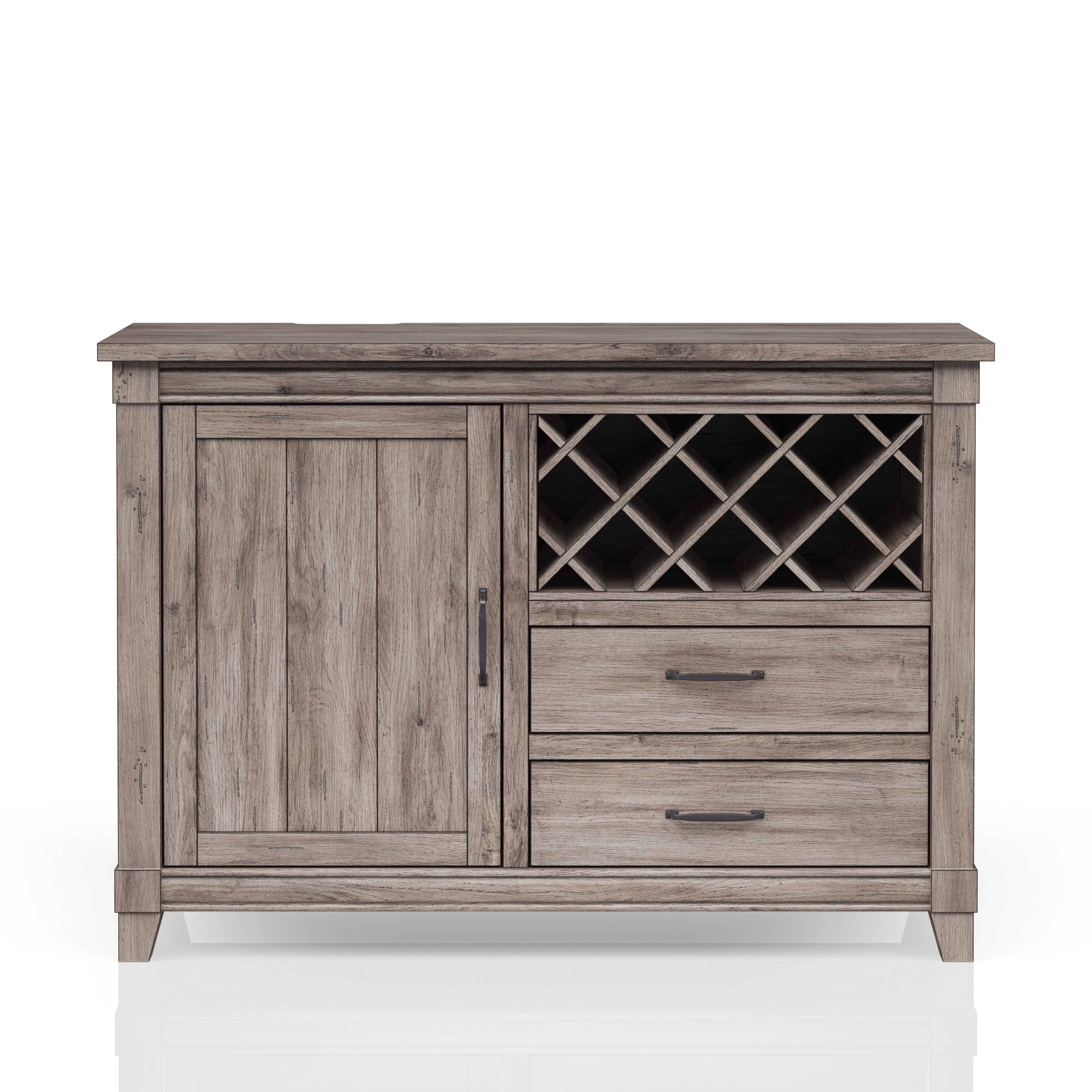 Grey Wood Dining Server with Wine Storage