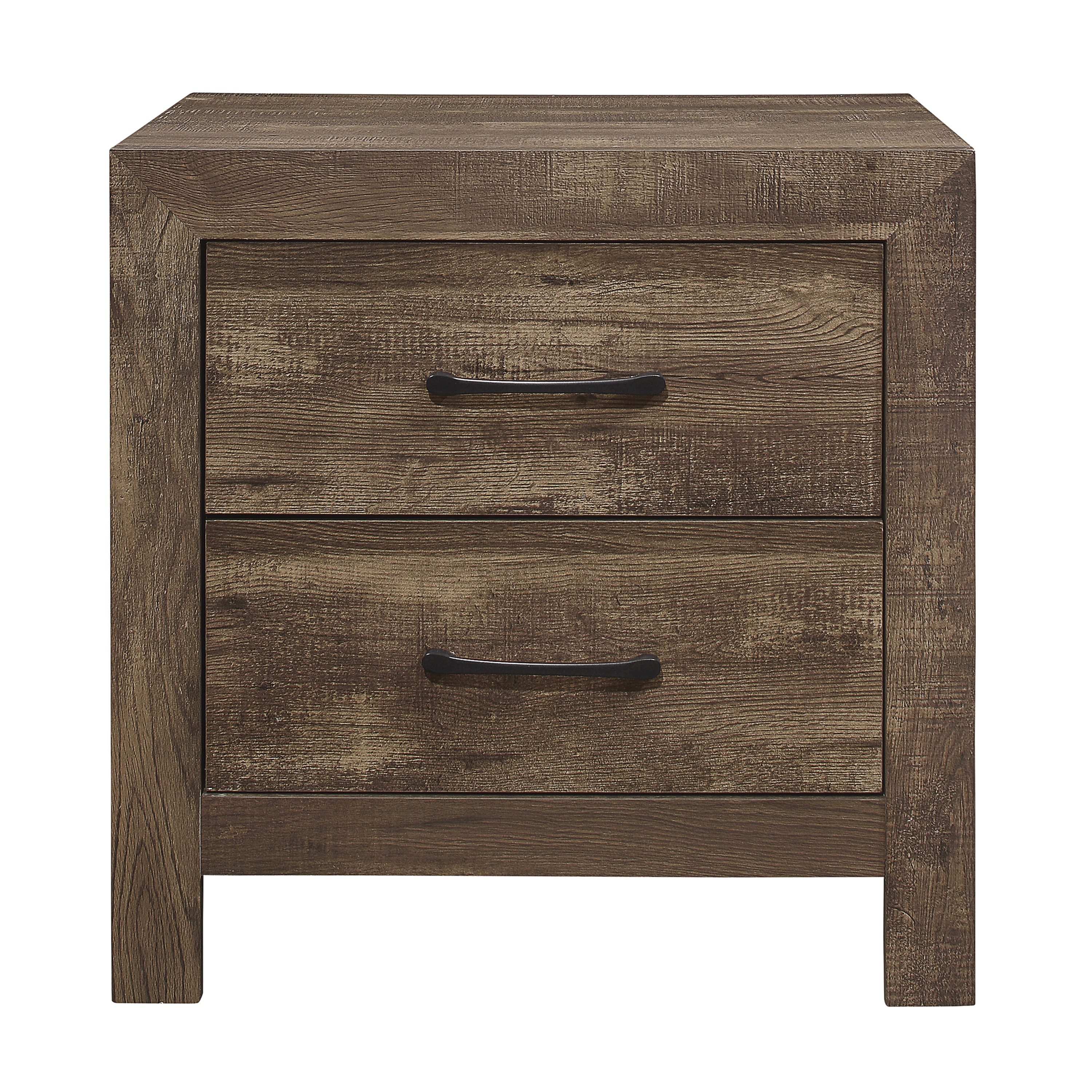 Rustic Brown 2 Drawer Nightstand - Bedroom Furniture