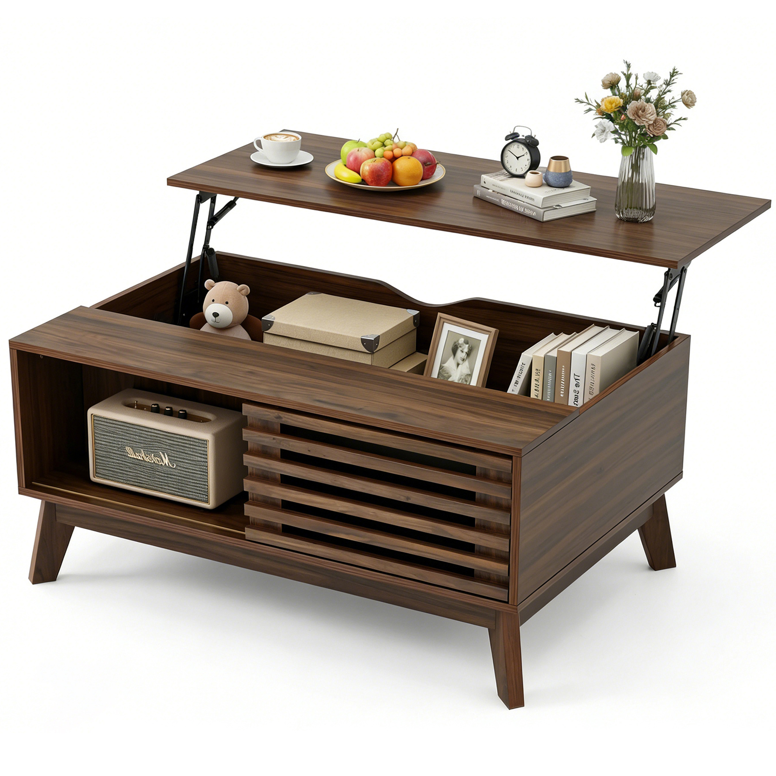 Walnut Lift Top Coffee Table with Storage