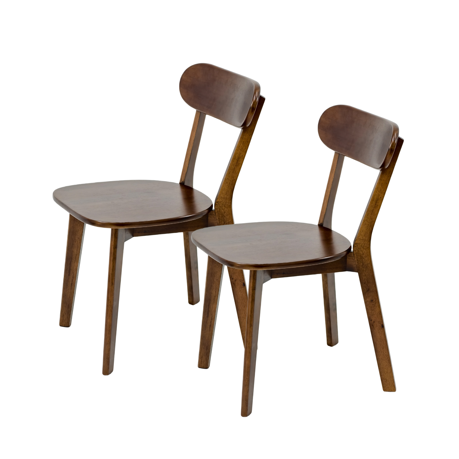 Walnut Mid-Century Dining Chairs Set of 2
