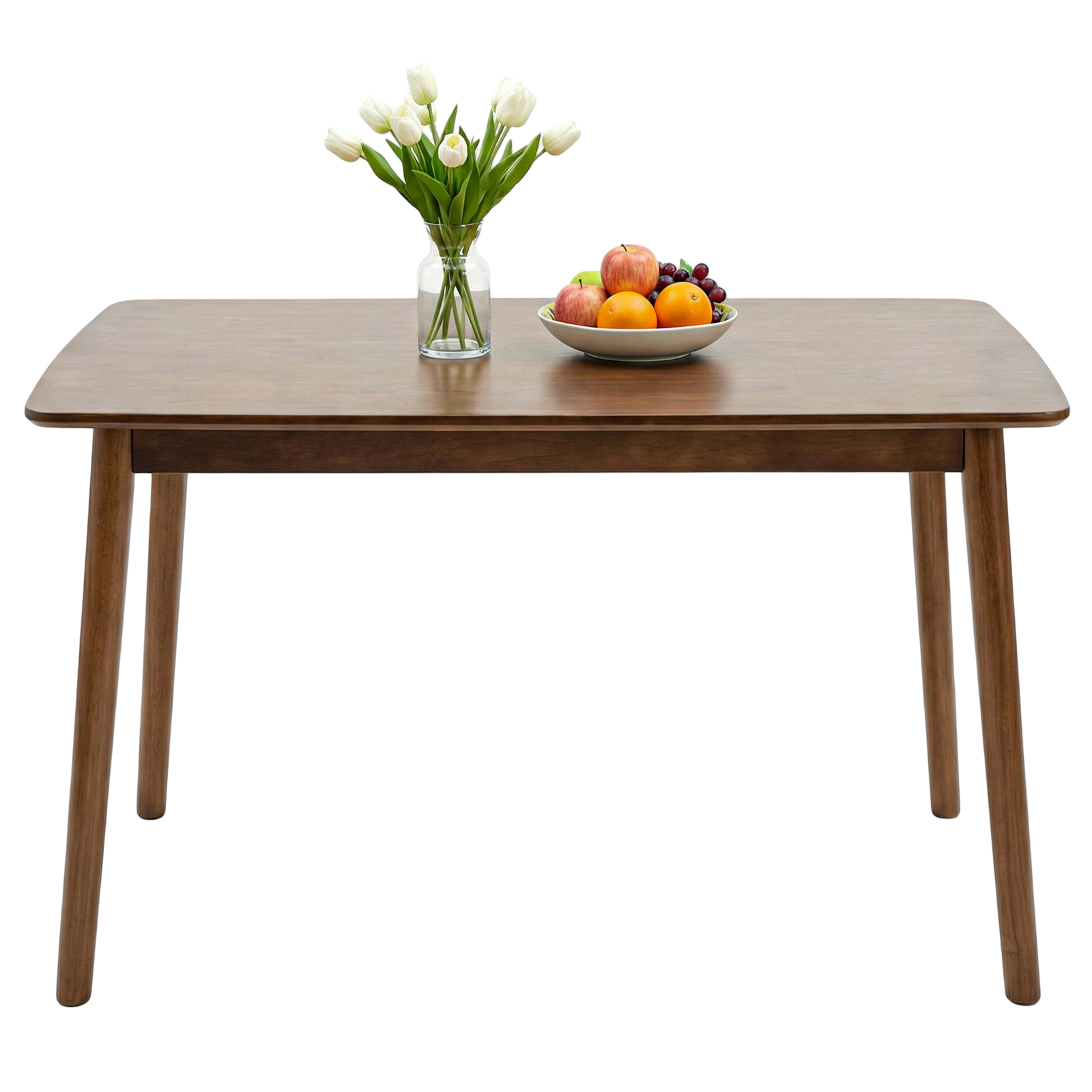47 Inch Walnut Solid Wood Dining Table - Kitchen Table