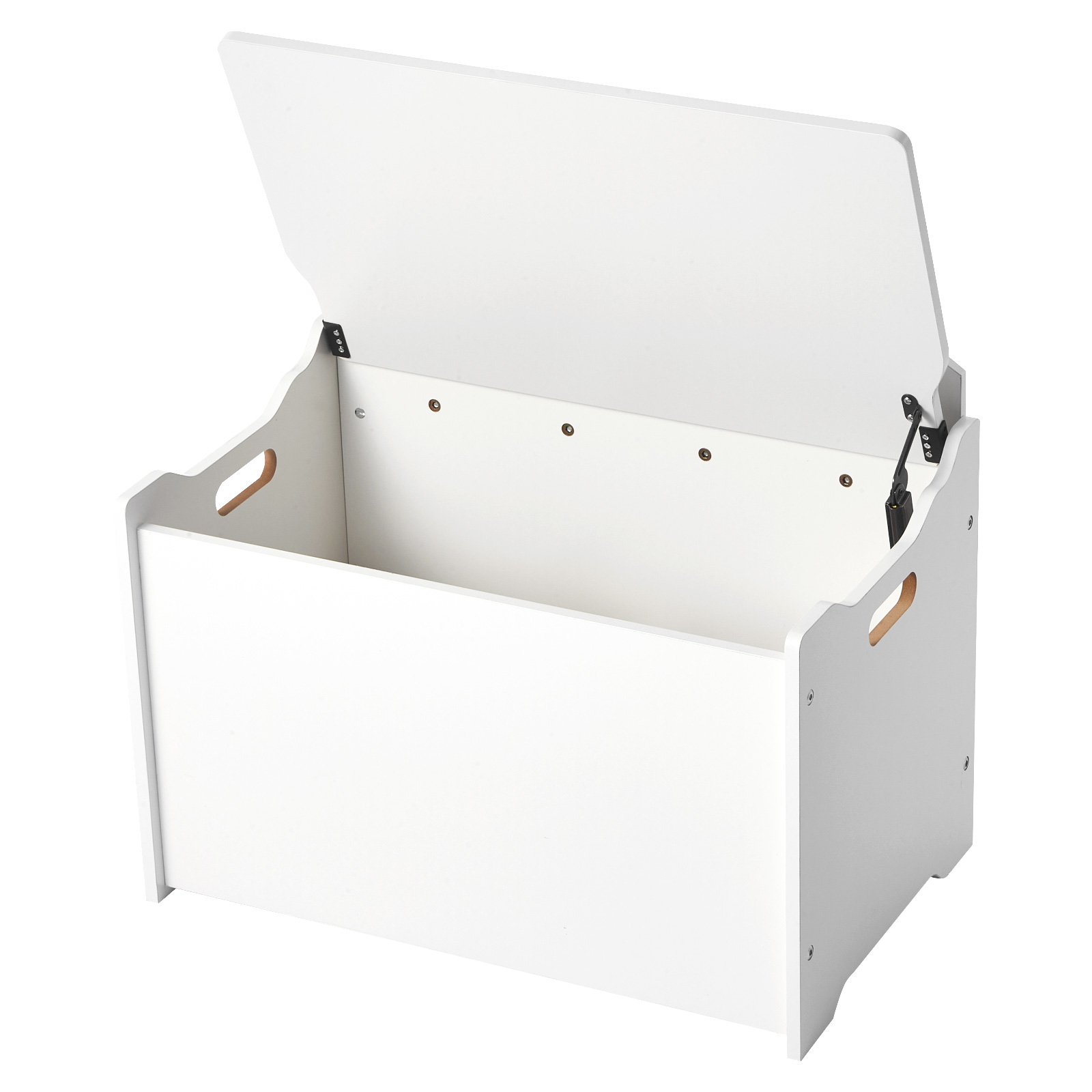 White MDF Kids Storage Bench with Backrest for Playroom
