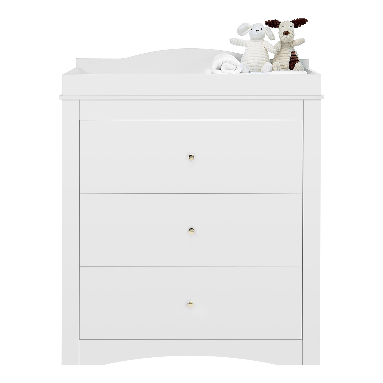 White Changing Table with 3 Drawers - Baby Storage