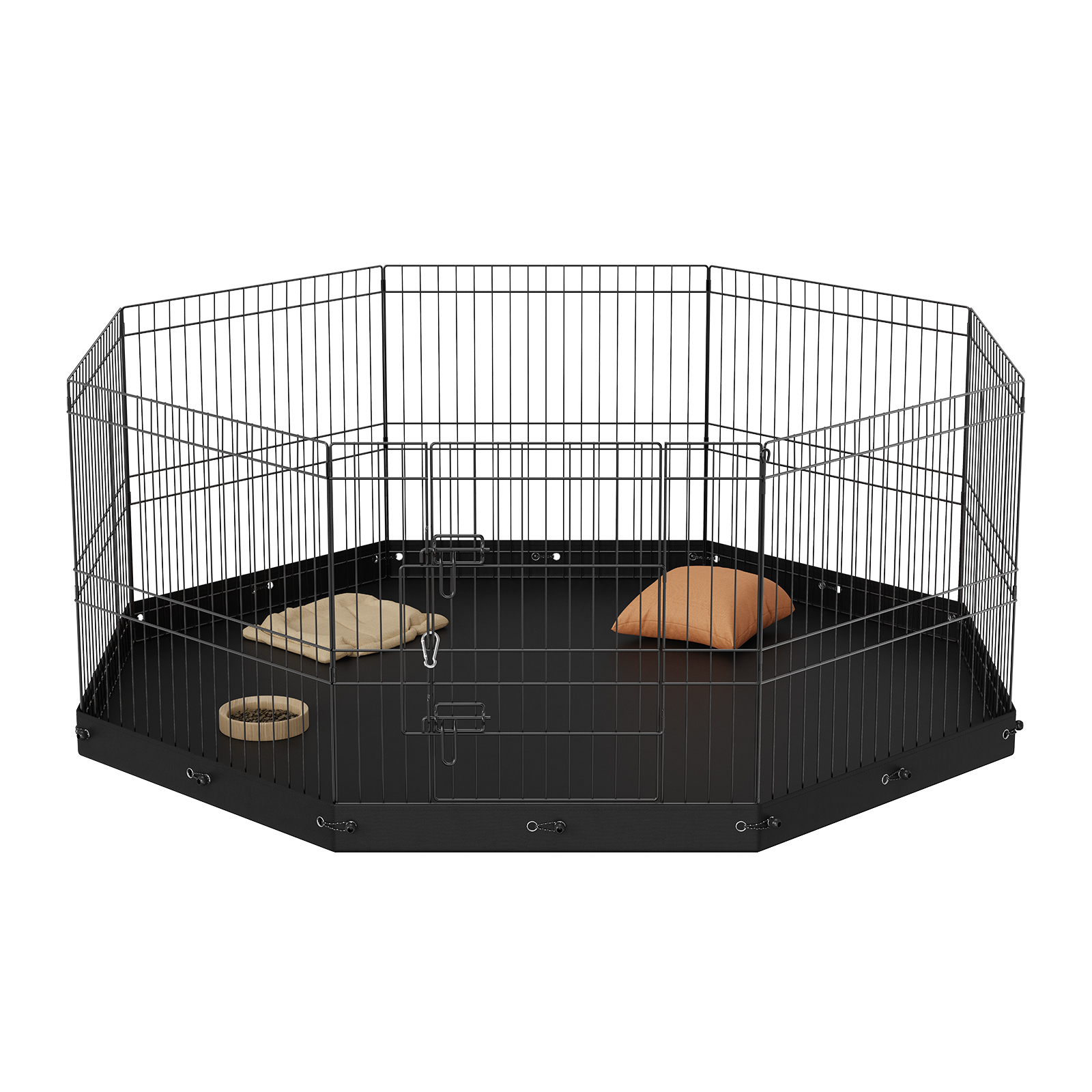 Foldable Metal Dog Playpen with Bottom Mat for Indoor Outdoor Use