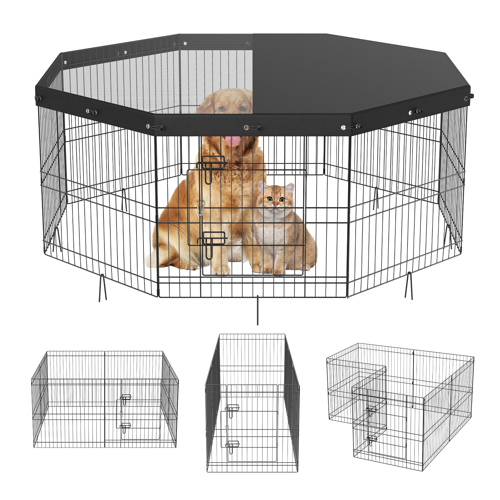 Foldable Metal Dog Playpen - 8 Panel Exercise Pen