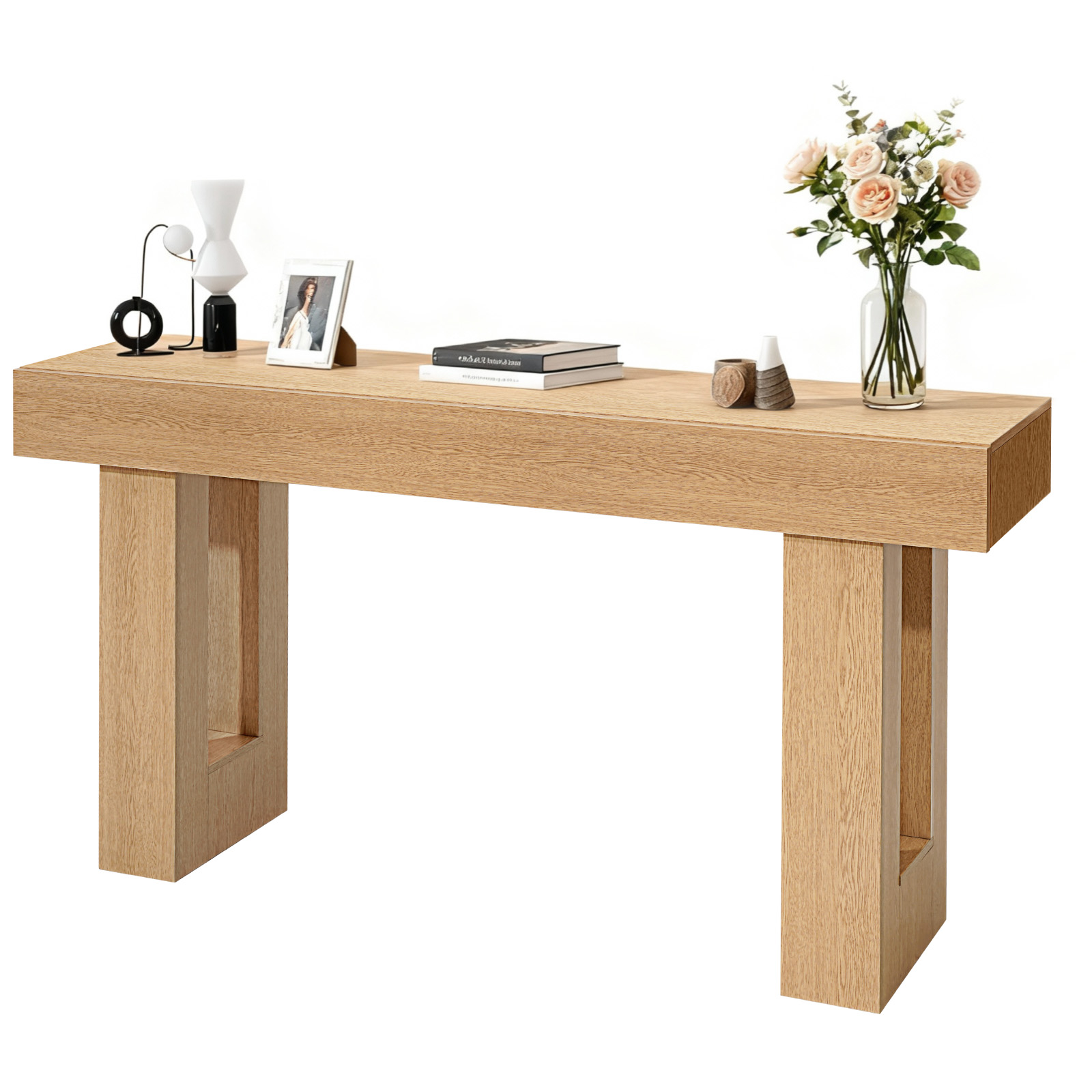63 Inch Farmhouse Console Table - Behind Sofa Table
