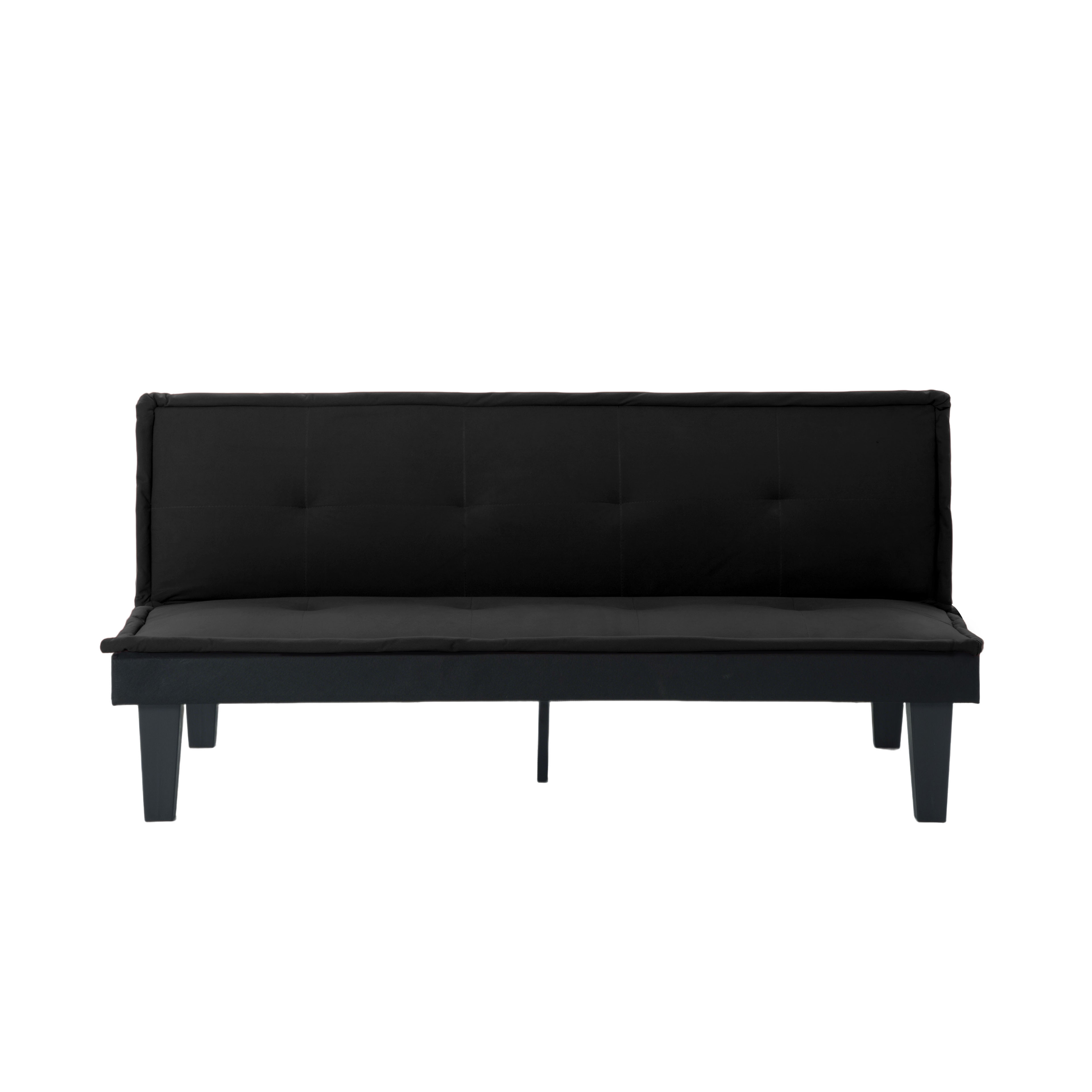 Twin Size Black Sofa Bed - Microsuede Futon