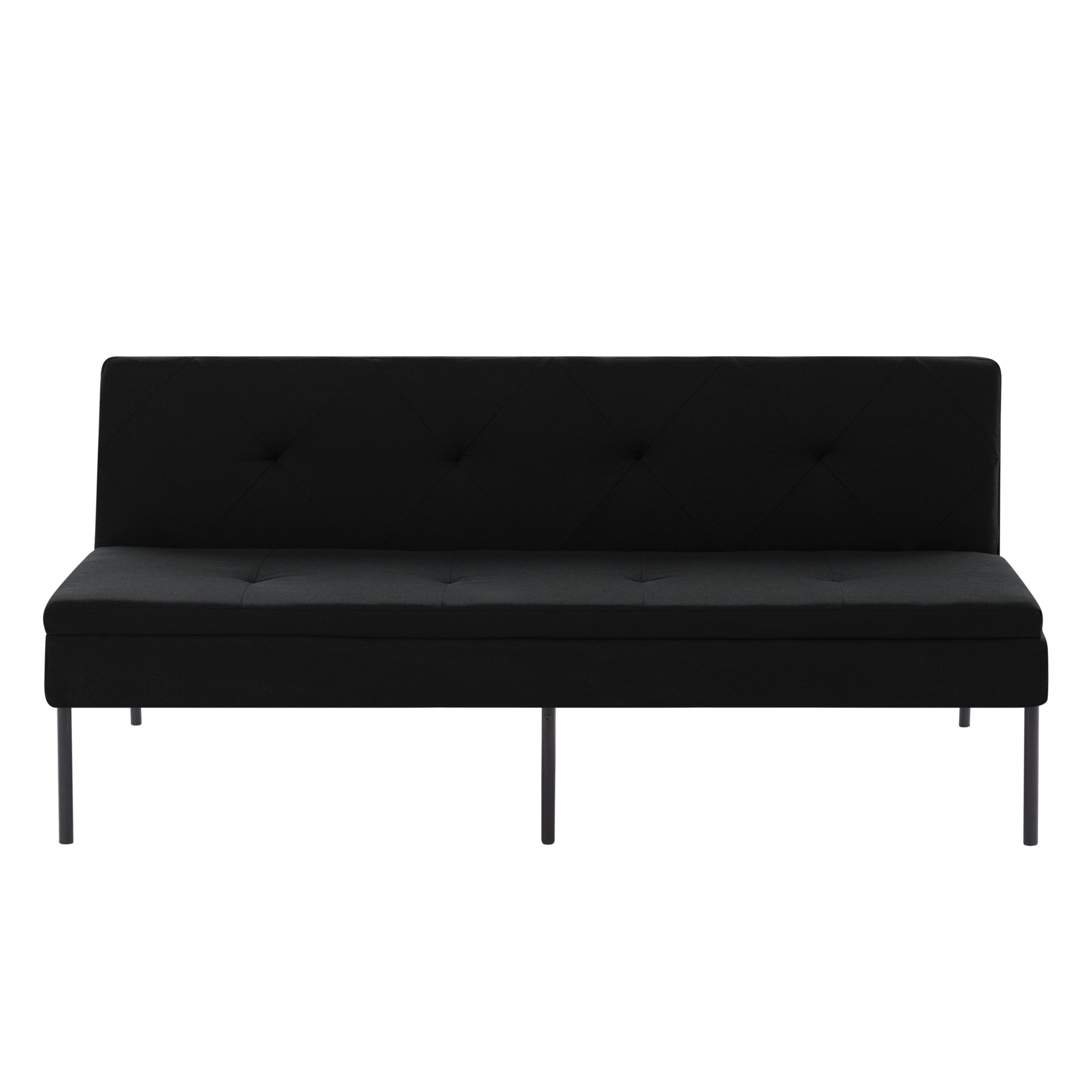 Black Twin Size Sofa Bed - 3 Person Futon Sleeper