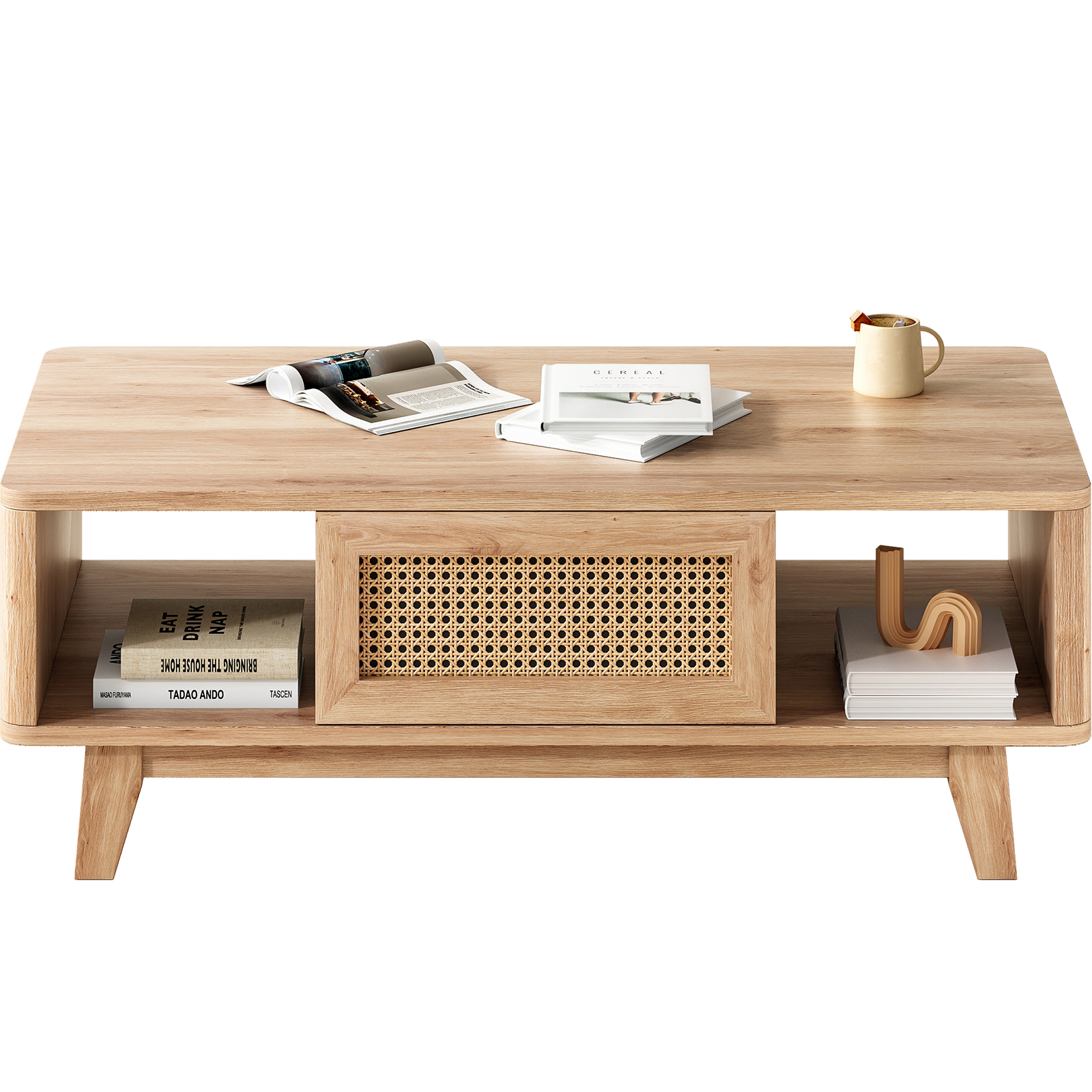 Natural Engineered Wood Coffee Table - 44" Rectangle