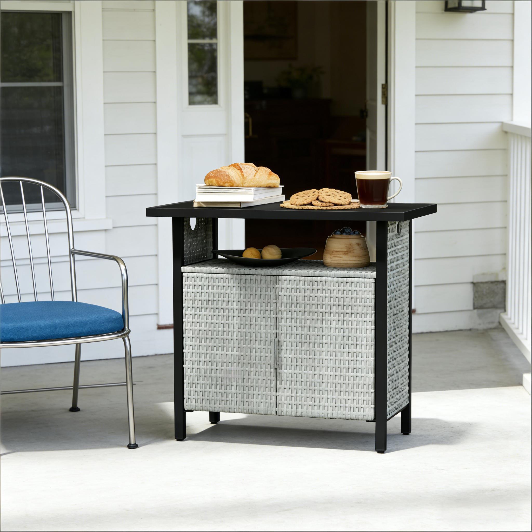 Gray Polyethylene Steel Outdoor Towel Storage Cabinet