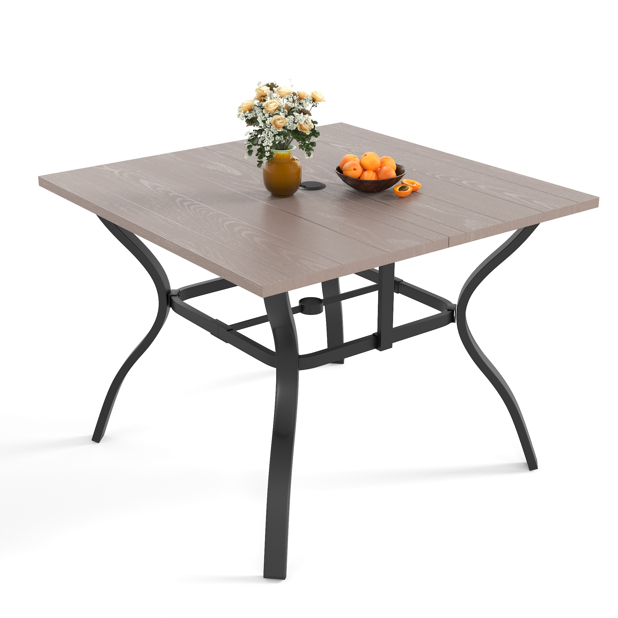 Natural Metal Farmhouse Dining Table - 37" Outdoor Table